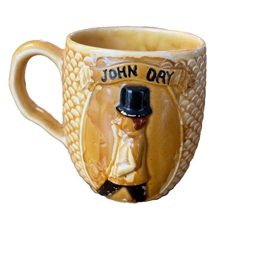 John Dry Willie Wet Vintage Prohibition Tavern Beer Mug‎ AlcoholHand Painted